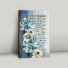 I Can Only Imagine Canvas Art Featuring Blue Flower And White Butterfly With Bible Verse For Christian Home Decor