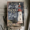 At My Darkest God Is My Light Canvas Lighthouse Cross Canvas Posters Christian Wall Posters Religious Wall Decor