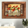 White Butterfly Wooden Windows Faith Hope Love Canvas Wall Art Christian Wall Decor