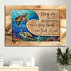 Colorful Sea Turtles Blue Ocean Beautiful Marine Every Day Is A New Beginning Take A Deep Breath And Start Again Canvas