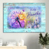 Colorful Dandelion Purple Butterfly Just Breathe Canvas Wall Art Christian Wall Decor