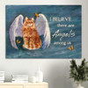 Brown Cat Canvas Angel Wings Butterfly Canvas Cat Lover I Believe There Are Angels Among Us Canvas Wall Art Christian