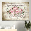Bible Verse Watercolor Hummingbird Pink Flower Painting God Says You Are Canvas Wall Art Christian Wall Decor