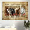 Beautiful Horses Red Poppy Painting Canvas Be Strong When You Are Weak Canvas Wall Art Christian Wall Decor