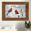 Beautiful Cardinal White Snow Red Cranberry Just Breathe Canvas Wall Art Christian Wall Decor