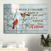 Baby Flower Cardinal Painting Couple Cardinal Canvas When A Cardinal Appears In Your Yard Canvas Wall Art Christian Wall