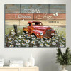 Antique Ladybug Car Daisy Field White Butterfly Today I Choose Joy Canvas Wall Art Christian Wall Decor