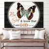 Christian Wall Art Canvas Be Still And Know That I Am God Butterflies Art For Wall