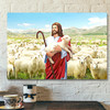 Jesus And Lamb Christian Gift Jesus Canvas Painting Jesus Poster Jesus Canvas Art Scripture Canvas