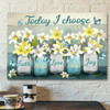 Lily In Jar Today I Choose Joy Canvas Wall Art Bible Verse Canvas Scripture Canvas Wall Art