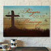Bible Verse Canvas Prayers Go Up Blessings Come Down Canvas Scripture Canvas Wall Art