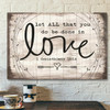 God Canvas Prints Jesus Canvas Art Let All That You Do Be Done In Love 1 Corinthians 1614 Bible Verse Wall Art Canvas