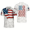 Goofygear Personalized American Flag Bowling Polo Shirt Men Personalized Patriotic White perfect choice for team players