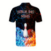 Goofygear Personalized Bowling King Polo Shirt Men Red Blue Flame designed to impress on the alley