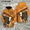 Goofygear Personalized Black Hereford 3D Customized Name Country Farmhouse Name Pullover Sweatshirt