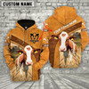Goofygear Personalized Name Country Farmhouse Red Holstein Cattle Pullover Sweatshirt