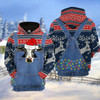 Goofygear Personalized Holstein Cattle Christmas Knitting Pattern 3D Pullover Sweatshirt