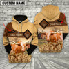 Goofygear Personalized Texas Longhorn On Farms Name Printed 3D Pullover Sweatshirt