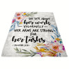 Proverbs 31 17 She Sets About Her Work Vigorously Christian Fleece Blanket with Bible Verse Inspirational Blanket