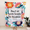 John 14 1 Do Not Let Your Heart Be Troubled Christian Fleece Blanket with Bible Verse Inspirational Religious Throw