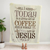 Jesus And Coffee Christian Fleece Blanket with Bible Verse Inspirational Religious Faith Throw Blanket