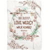Micah 6 8 Do Justly Love Mercy Walk Humbly Christian Fleece Blanket with Bible Verse Inspirational Religious Blanket