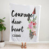 Courage Dear Heart Christian Fleece Blanket with Bible Verse Inspirational Religious Faith Throw Blanket