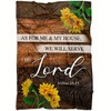 Joshua 24 15 As For Me And My House Sunflower Christian Fleece Blanket with Bible Verse Inspirational Religious Throw