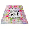 1 John 4 16 God Is Love Christian Fleece Blanket with Bible Verse Inspirational Religious Faith Throw Blanket