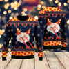 Goofygearprints Pizza Cat With Laser Eyes Ugly Christmas Sweater For Men & Women
