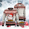 Goofygearprints Baseball Swing Through Snow Ugly Christmas Sweater, Funny Xmas Sweater