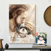 Custom Memorial Pet Canvas Jesus Hugging A Dog Christian Faith Wall Art For Pet Loss Gift