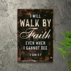 2 Corinthians 5:7 Walk By Faith Canvas Art Christian Wall Decor With Bible Verse Emphasizing The Power Of Living By