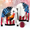 Goofygearprints Rooster Usa Ugly Christmas Sweater, Funny Xmas Sweater, Sweater Xmas