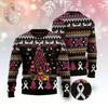 Goofygearprints Xmas Tree Sweater, Breast Cancer Awareness Christmas Tree Ugly Christmas Sweater, Funny Xmas Sweater