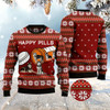 Goofygearprints Dog Xmas Sweater, Siberian Husky Happy Pills Ugly Christmas Sweater, Funny Xmas Sweater