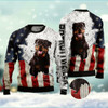 Goofygearprints Dog Xmas Sweater, American Rottweiler Ugly Christmas Sweater, Funny Xmas Sweater