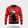 Goofygearprints Farmers Sweater, Horse And Horseshoe Pattern Ugly Christmas Sweater, Christmas Crewneck Sweater, Winter Farm Fashion