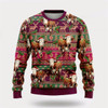Goofygearprints Farmers Sweater, Hereford Cowss Ugly Christmas Sweater, Christmas Crewneck Sweater, Winter Farm Fashion