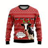 Goofygearprints Farmers Sweater, Funny Dairy Cattle Ugly Christmas Sweater, Christmas Crewneck Sweater, Winter Farm Fashion