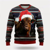 Goofygearprints Farmers Sweater, Black Angus Ugly Christmas Sweater, Christmas Crewneck Sweater, Winter Farm Fashion