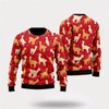 Goofygearprints Farmers Sweater, Awesome Llamas Red Ugly Christmas Sweater, Christmas Crewneck Sweater, Winter Farm Fashion