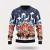 Goofygearprints Farmers Sweater, Angus Cattle Red Barn Farm Ugly Christmas Sweater, Christmas Crewneck Sweater, Winter Farm Fashion