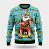 Goofygearprints Hawaiian Christmas Santa Claus Ugly Christmas Sweater, Best Gift For Holiday, Christmas Crewneck Sweater, Christmas Winter Fashion