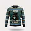 Goofygearprints Pet Cat Sweater, Coffee Cat Ugly Christmas Sweater, Gift For Cat Love, Cat Crewneck Sweater, Winter Fashion