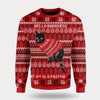 Goofygearprints Pet Cat Sweater, Black Cat Wear Red Ugly Christmas Sweater, Gift For Cat Love, Cat Crewneck Sweater, Winter Fashion