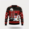 Goofygearprints Pet Cat Sweater, Black Cat Snowman Ugly Christmas Sweater, Gift For Cat Love, Cat Crewneck Sweater, Winter Fashion