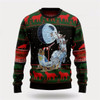 Goofygearprints Pet Cat Sweater, Black Cat Sleigh To Death Star Ugly Christmas Sweater, Gift For Cat Love, Cat Crewneck Sweater, Winter Fashion