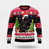 Goofygearprints Pet Cat Sweater, Black Cat Light Ugly Christmas Sweater, Gift For Cat Love, Cat Crewneck Sweater, Winter Fashion