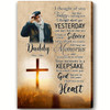 Personalized Memorial Canvas I Thought Of You Today Christian Cross Canvas, Remembrance A Loved One In Heaven Memorial Sympathy Gift For Loss Of Mother, Father In Memory